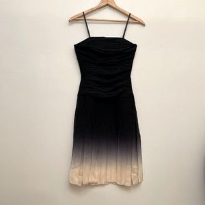 BCBG Maxazria  cocktail dress in navy and cream ombré